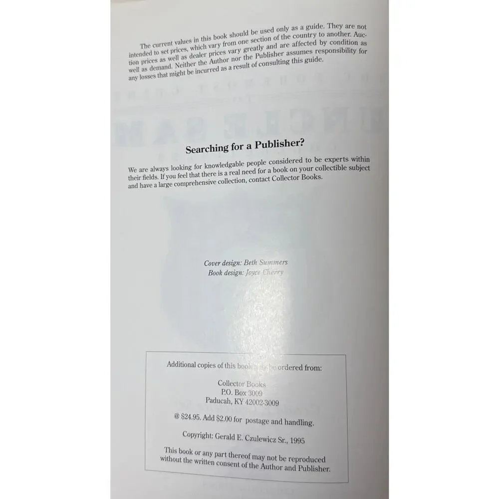 1995 Foremost Guide to Uncle Sam Collectibles Czulewicz Hardcover Americana